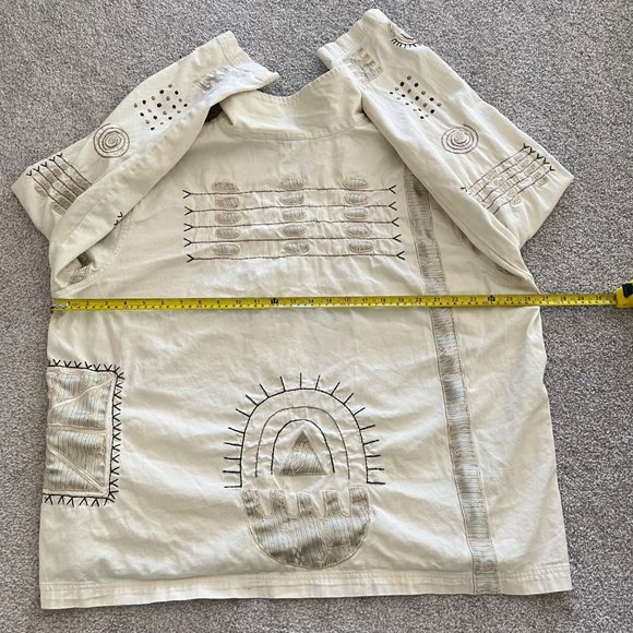 Vintage Brownstone Studio Unique Embroidered Boho Cottage Top w Oyster Buttons - Picture 13 of 13